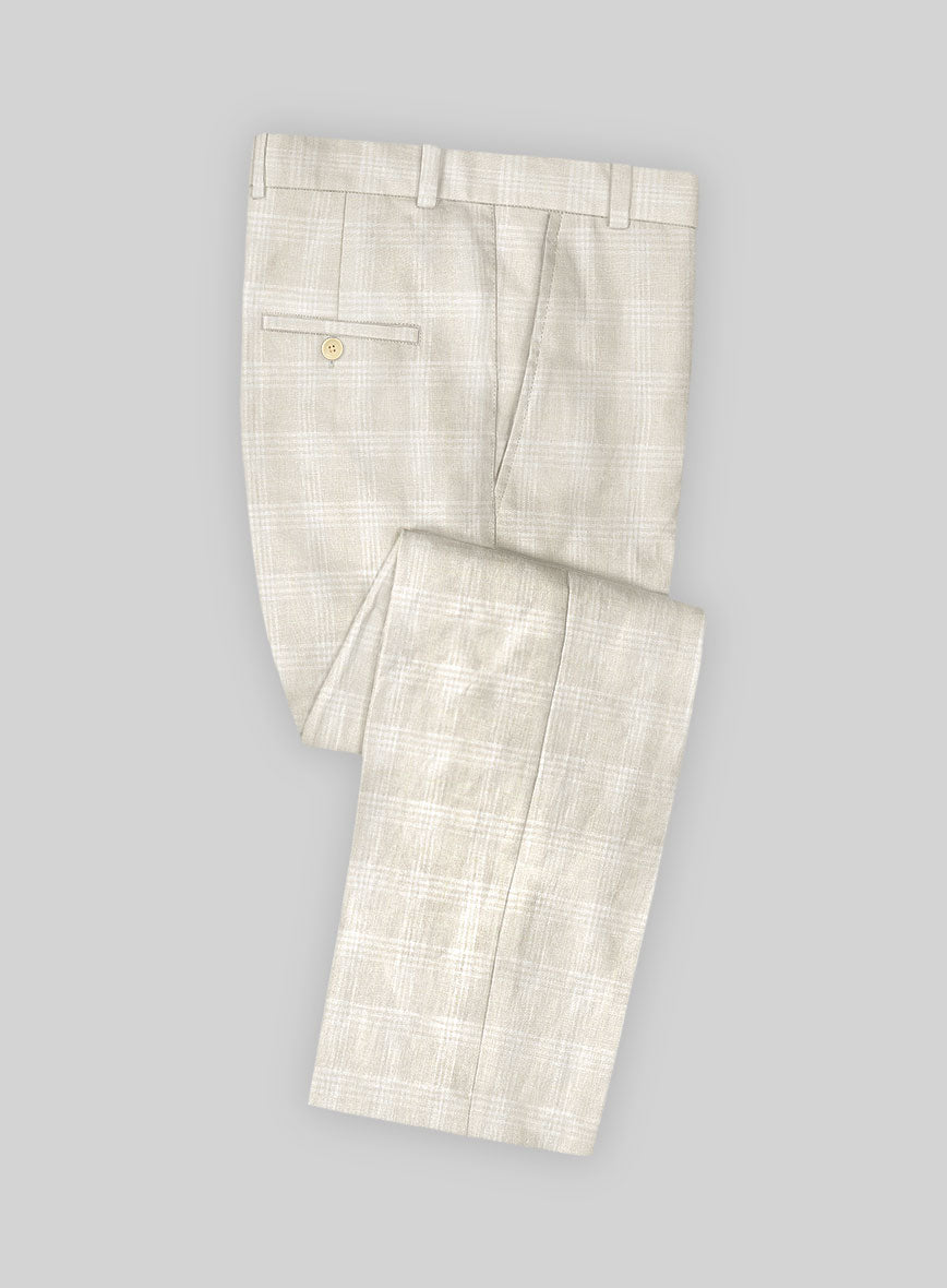 Campari Summer Checks Linen Pants - StudioSuits
