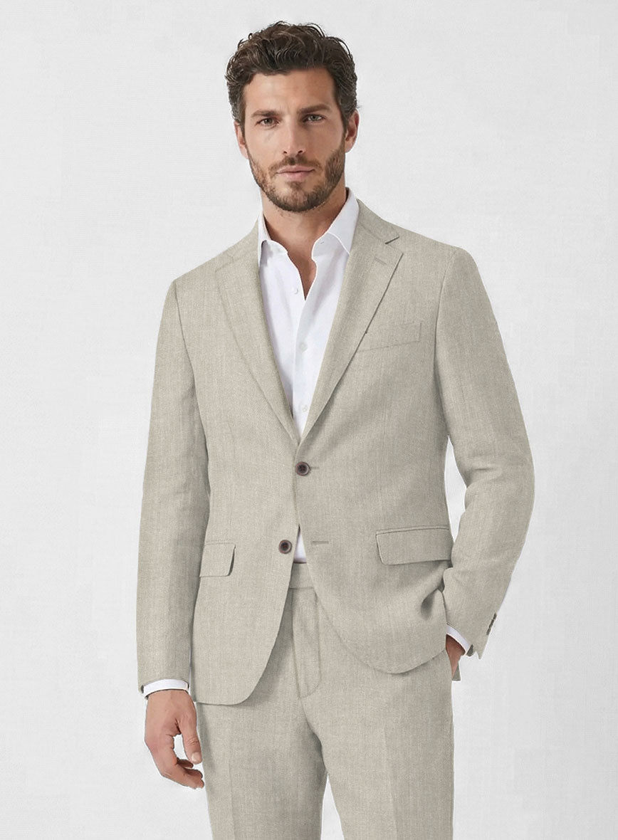 Campari Oatmeal Linen Jacket - StudioSuits