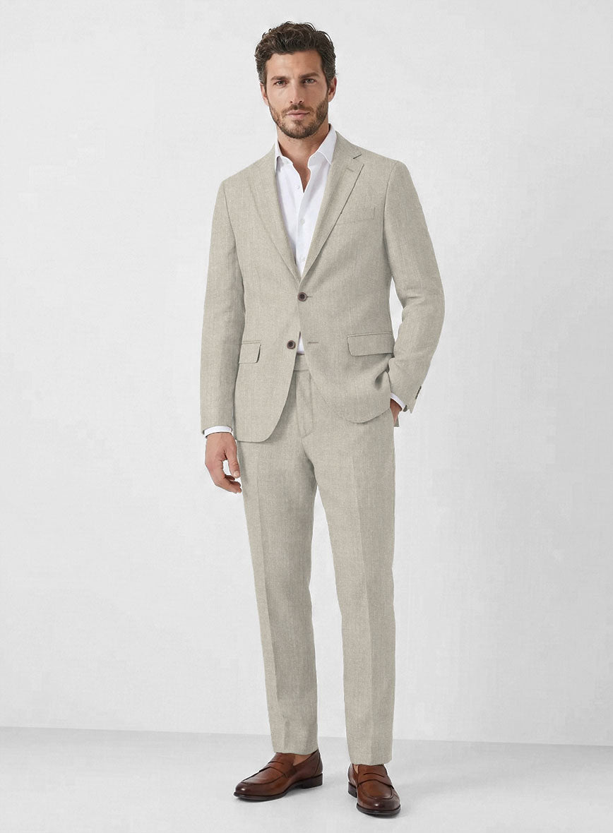 Campari Oatmeal Linen Suit - StudioSuits