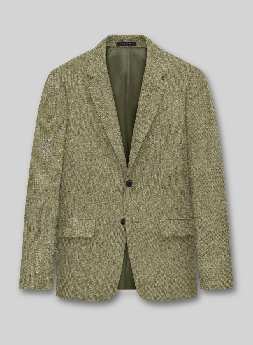 Campari Rustic Green Linen Suit - StudioSuits