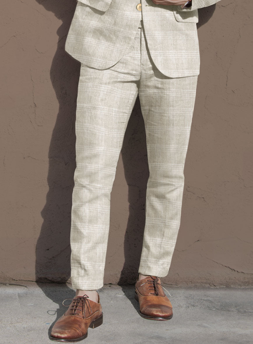 Campari Summer Checks Linen Pants - StudioSuits