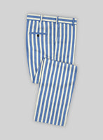 Candy Blue Stripe Lightweight Tweed Pants - StudioSuits