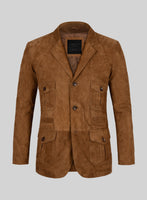 Soft Caramel Brown Suede Leather Blazer - #712