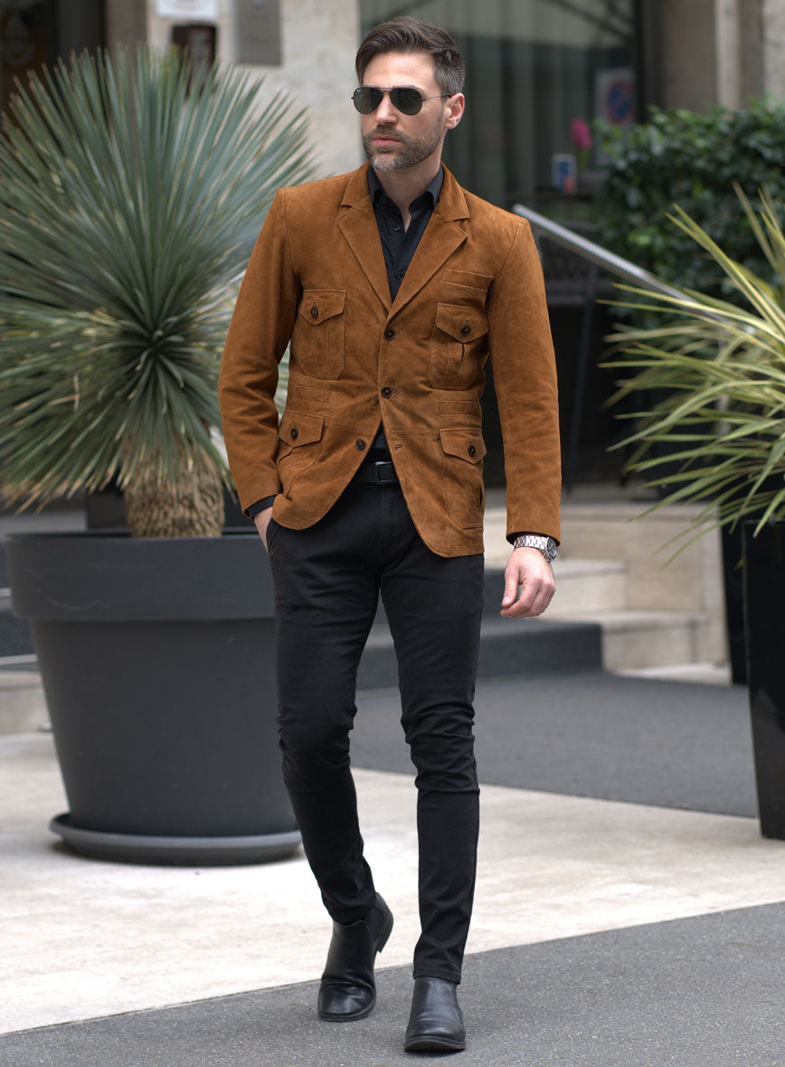 Shirt Brown Suede Blazer Men's YSERB Western Jackets For Men