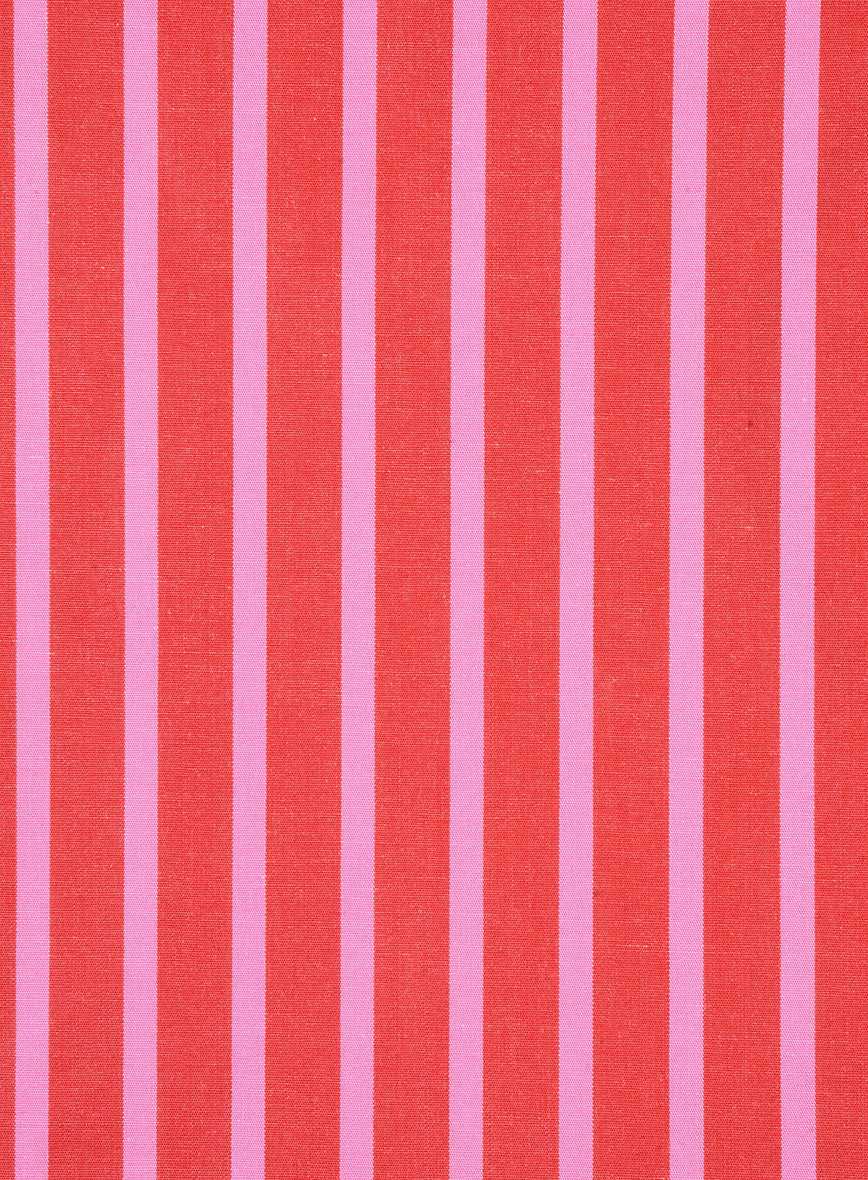 Carmine Stripe Organic Cotton Shirt - StudioSuits