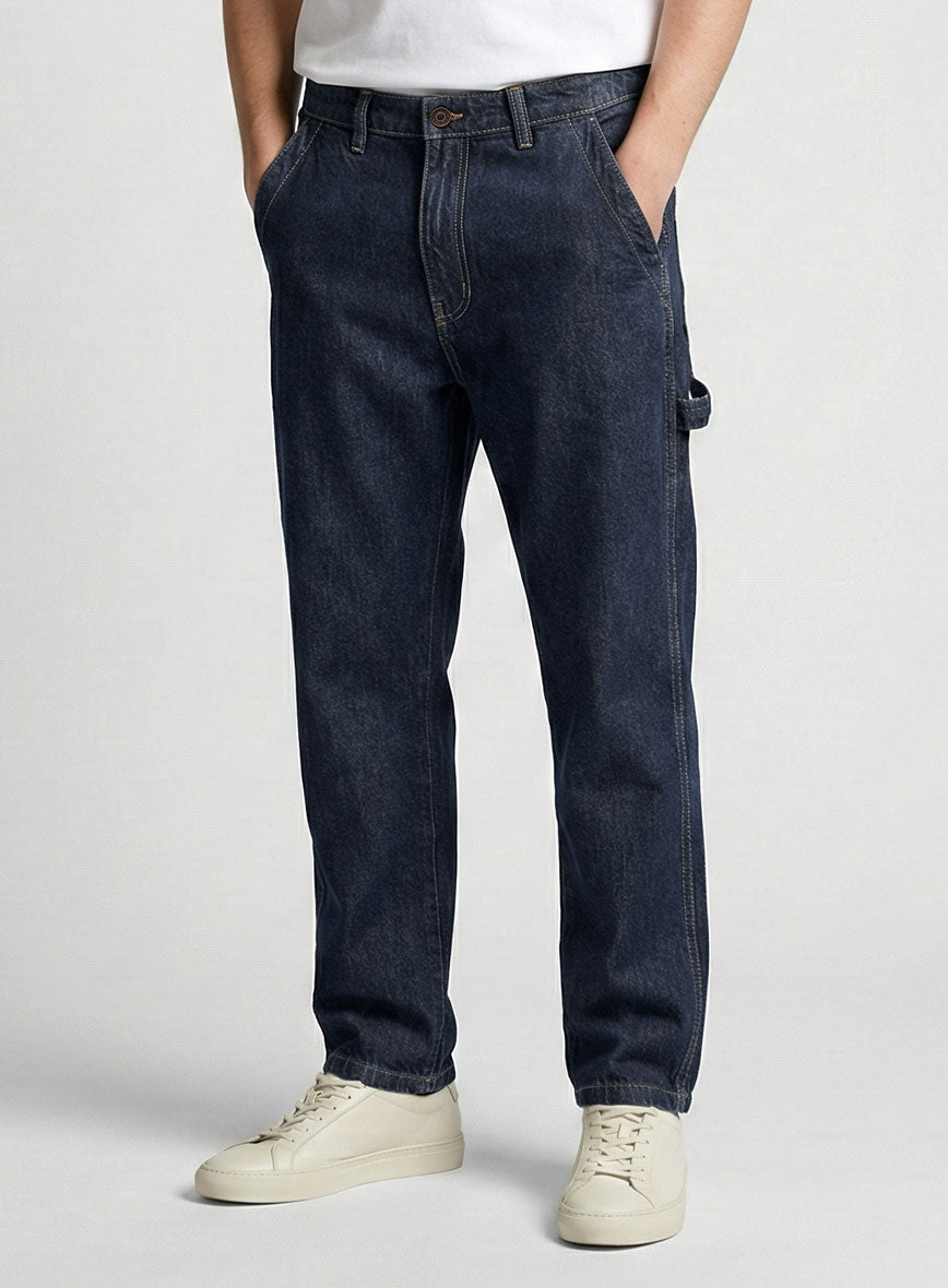 Carpenter Style Cargo Denim Jeans - StudioSuits
