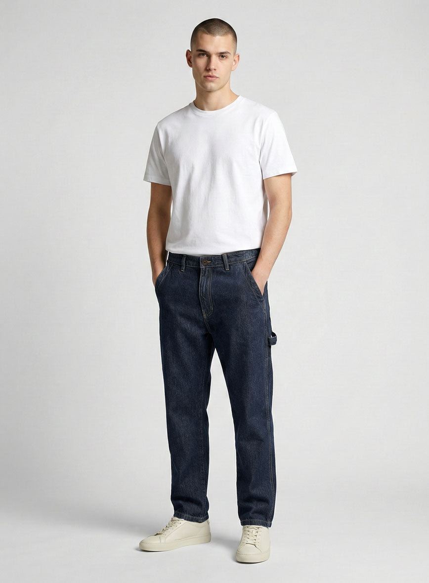 Carpenter Style Cargo Denim Jeans - StudioSuits