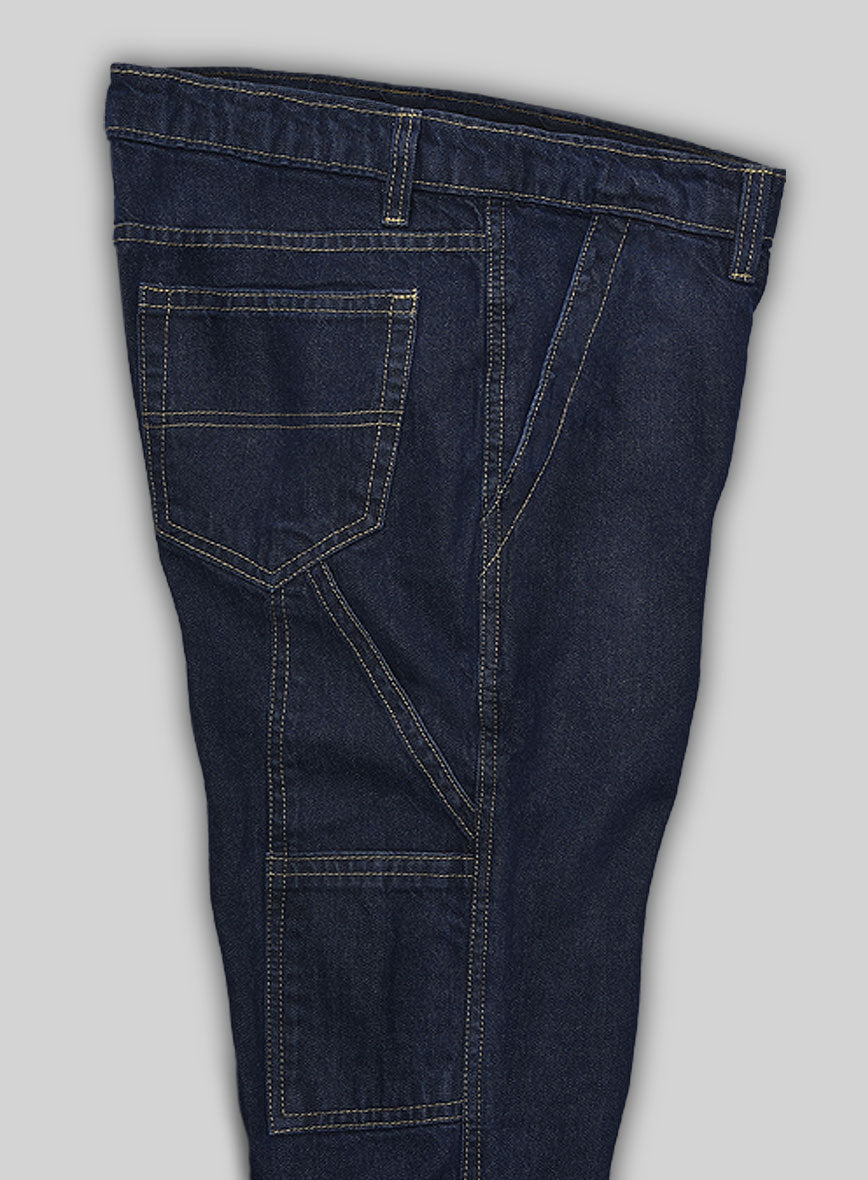 Carpenter Style Cargo Denim Jeans - StudioSuits