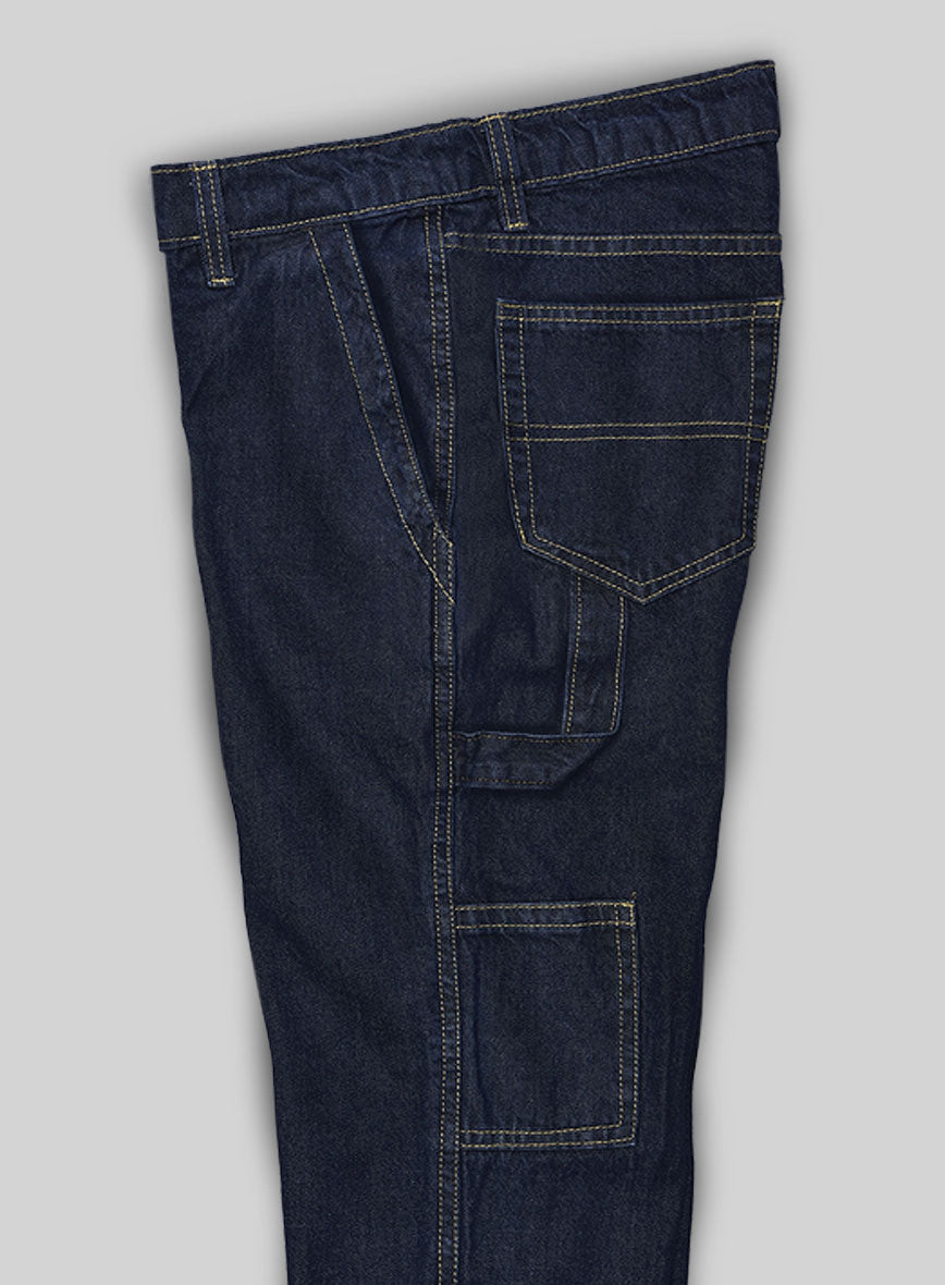 Carpenter Style Cargo Denim Jeans - StudioSuits