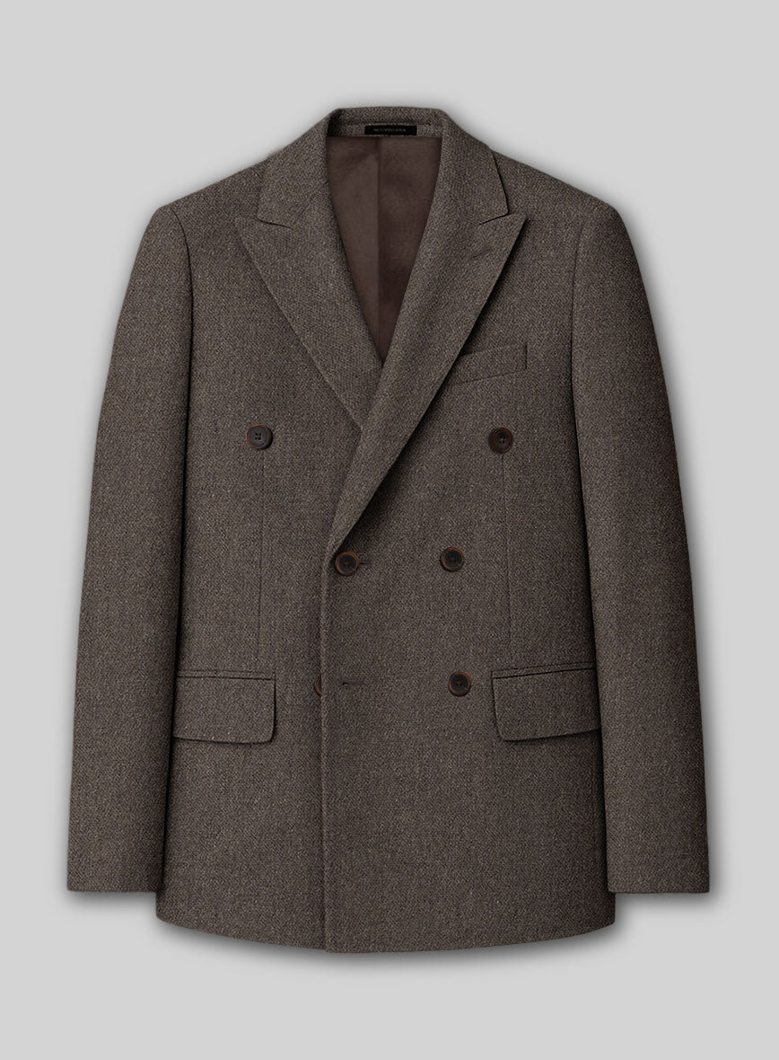 Carre Brown Tweed Double Breasted Jacket - StudioSuits