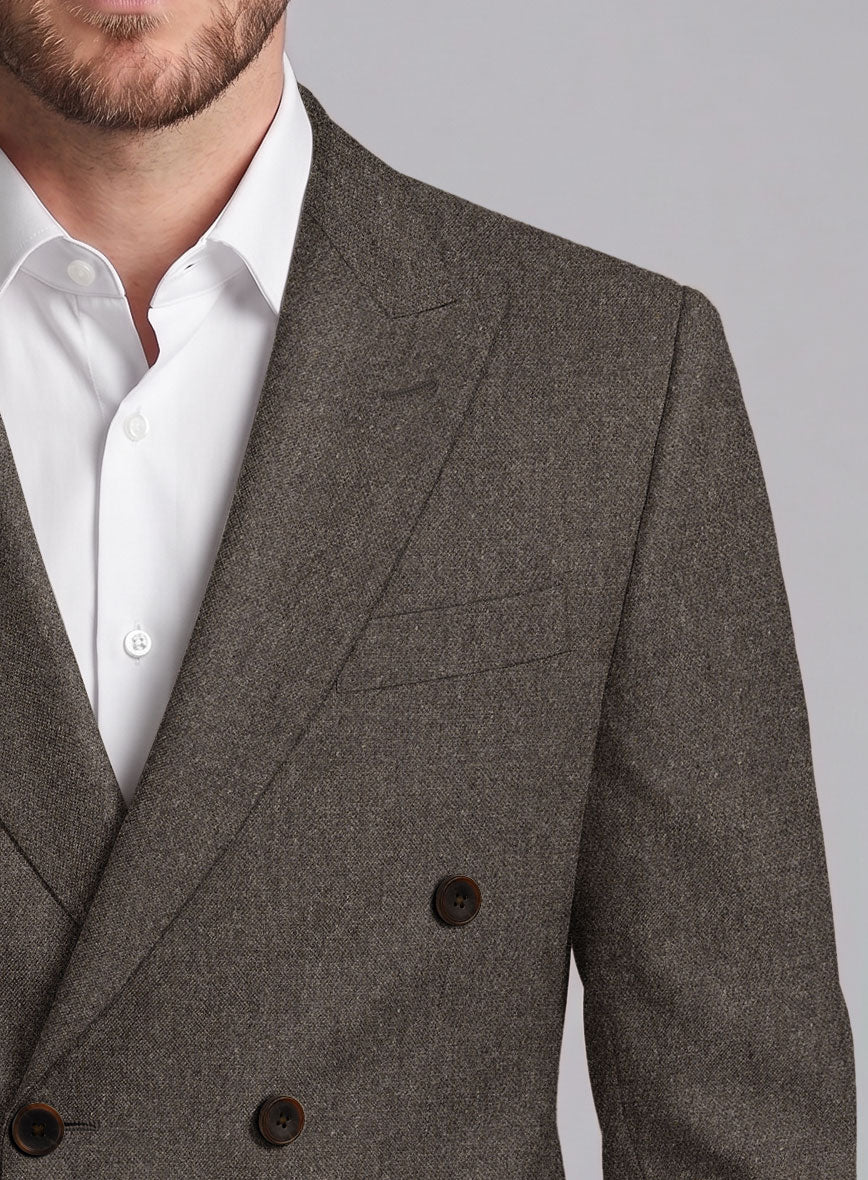 Carre Brown Tweed Double Breasted Suit - StudioSuits