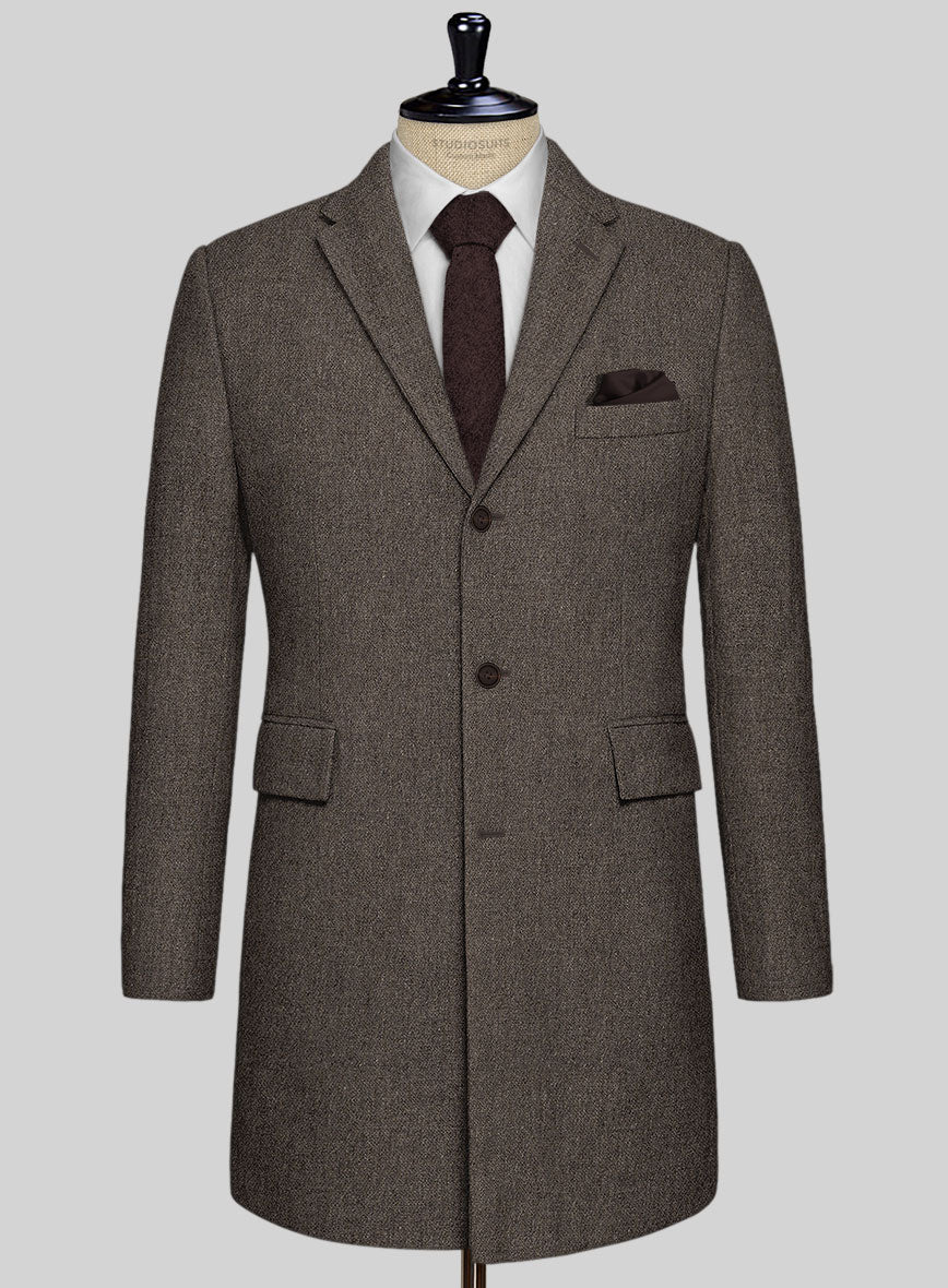 Carre Brown Tweed Overcoat - StudioSuits