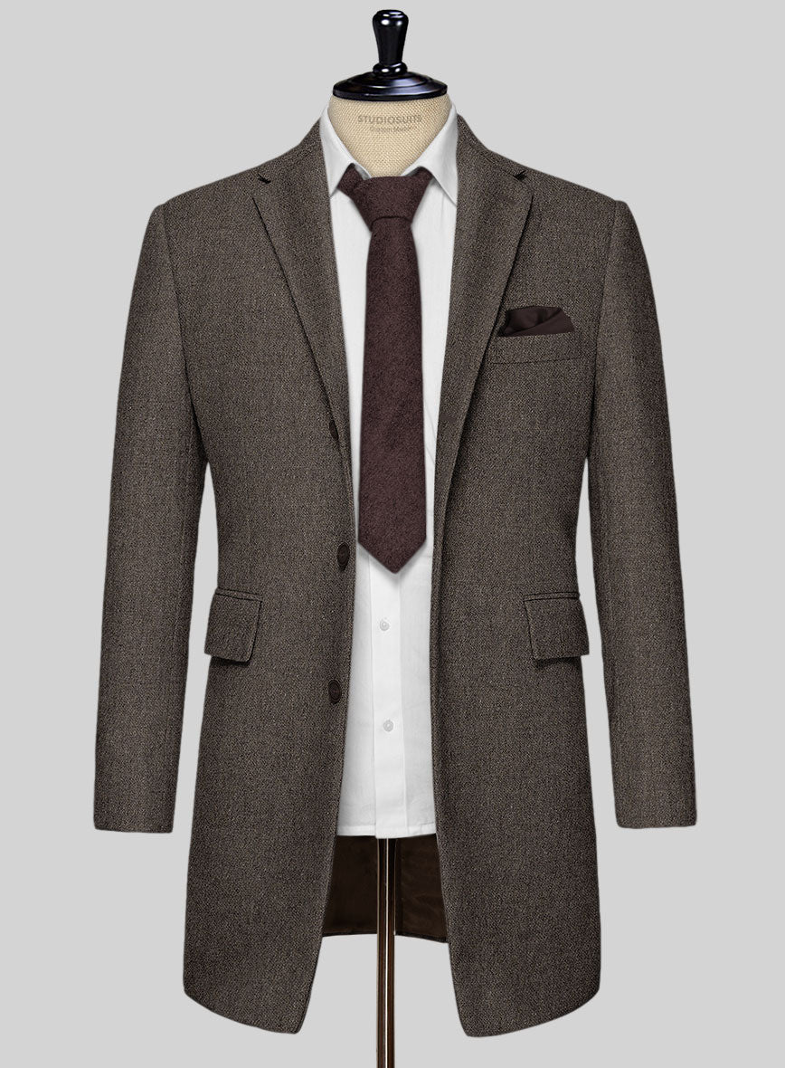 Carre Brown Tweed Overcoat - StudioSuits