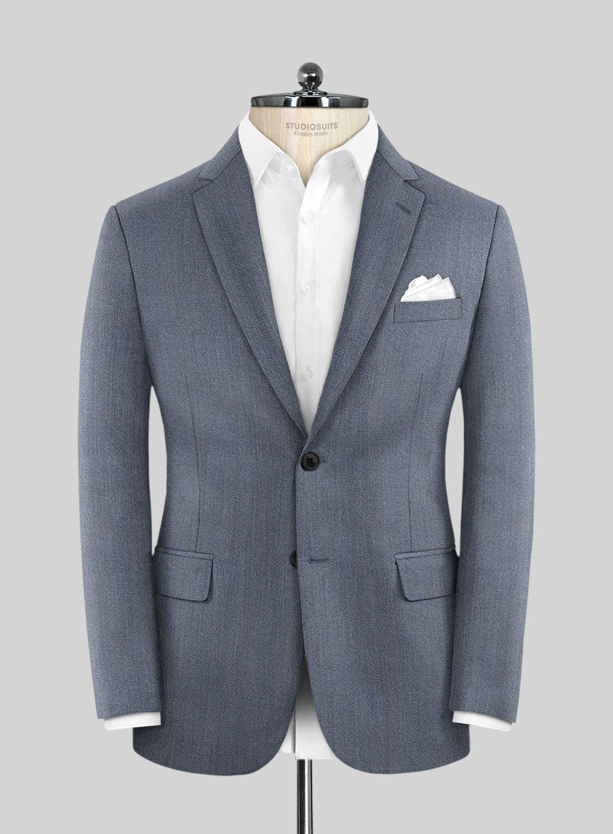 Cavalry Twill Blue Wool Suit - StudioSuits