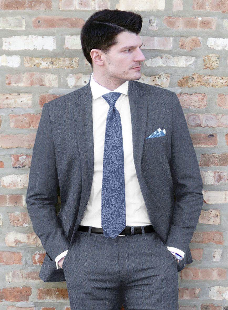 Cavalry Twill Blue Wool Suit - StudioSuits