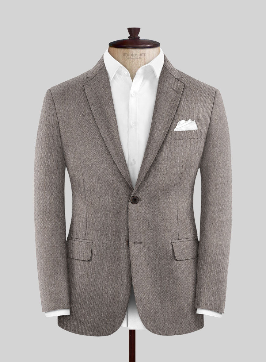 Cavalry Twill Brown Wool Jacket - StudioSuits