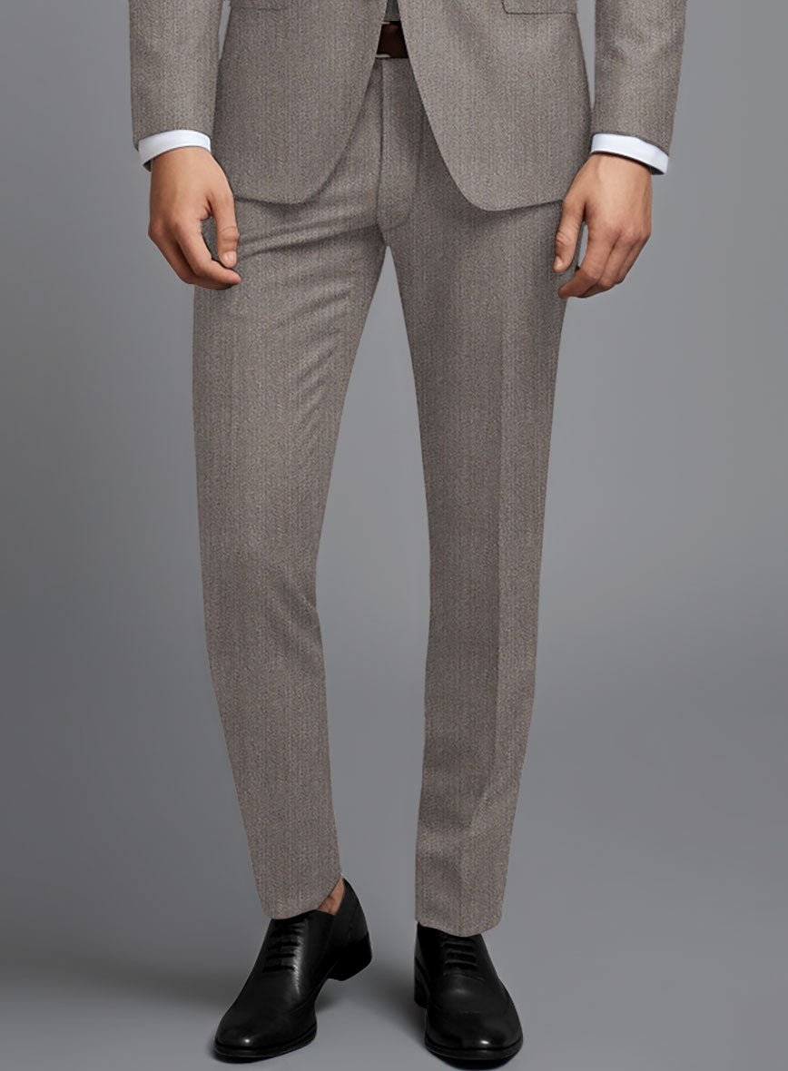Beige pair of regular fit cavalry twill wool trousers – Rota SRL