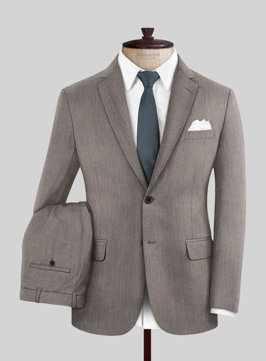 Cavalry Twill Brown Wool Suit - StudioSuits