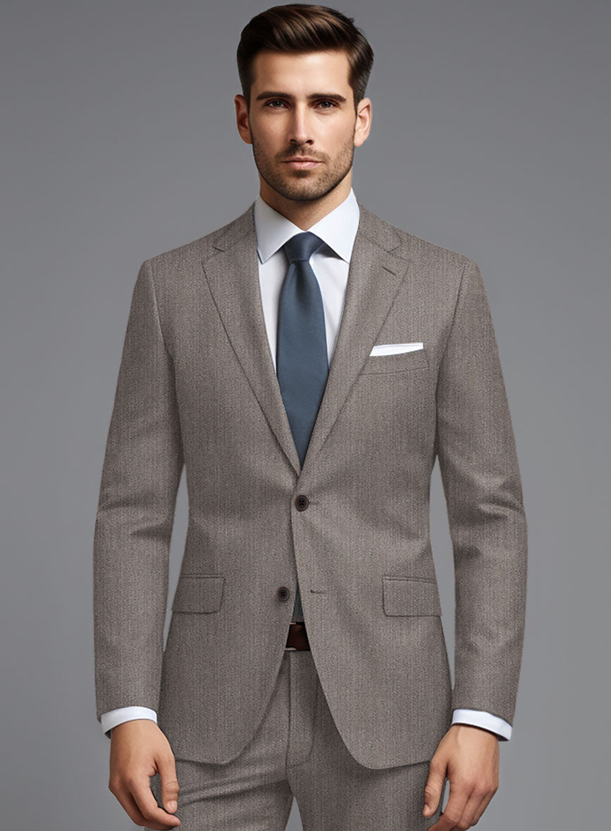 Cavalry Twill Brown Wool Suit - StudioSuits