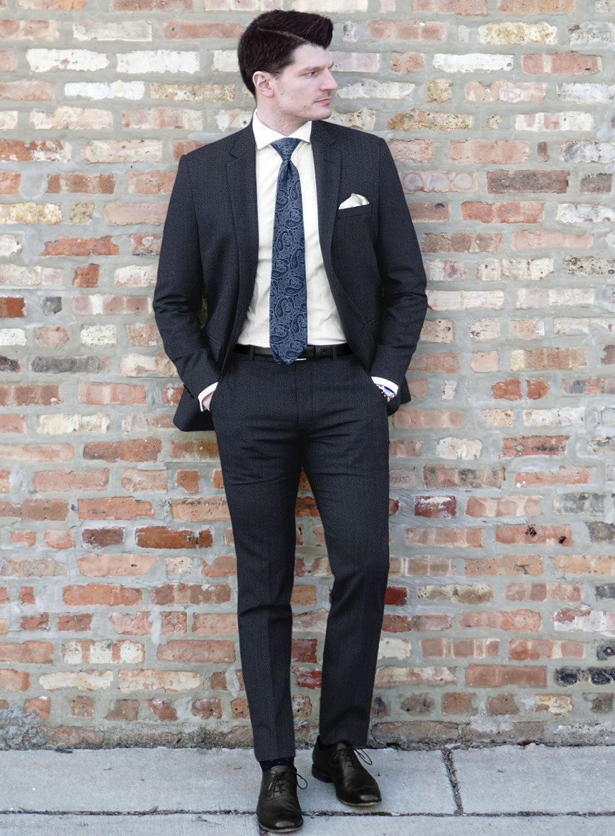 Cavalry Twill Dark Blue Wool Suit - StudioSuits