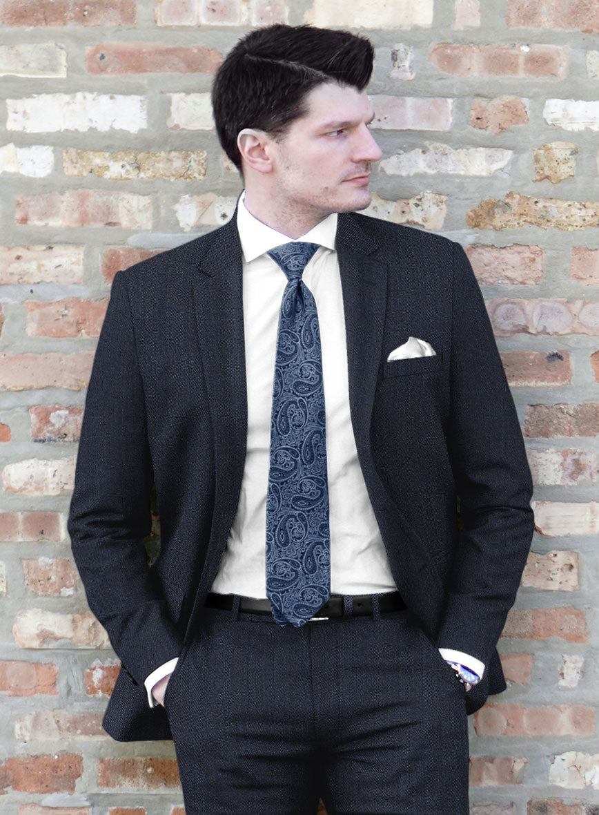 Cavalry Twill Dark Blue Wool Suit - StudioSuits