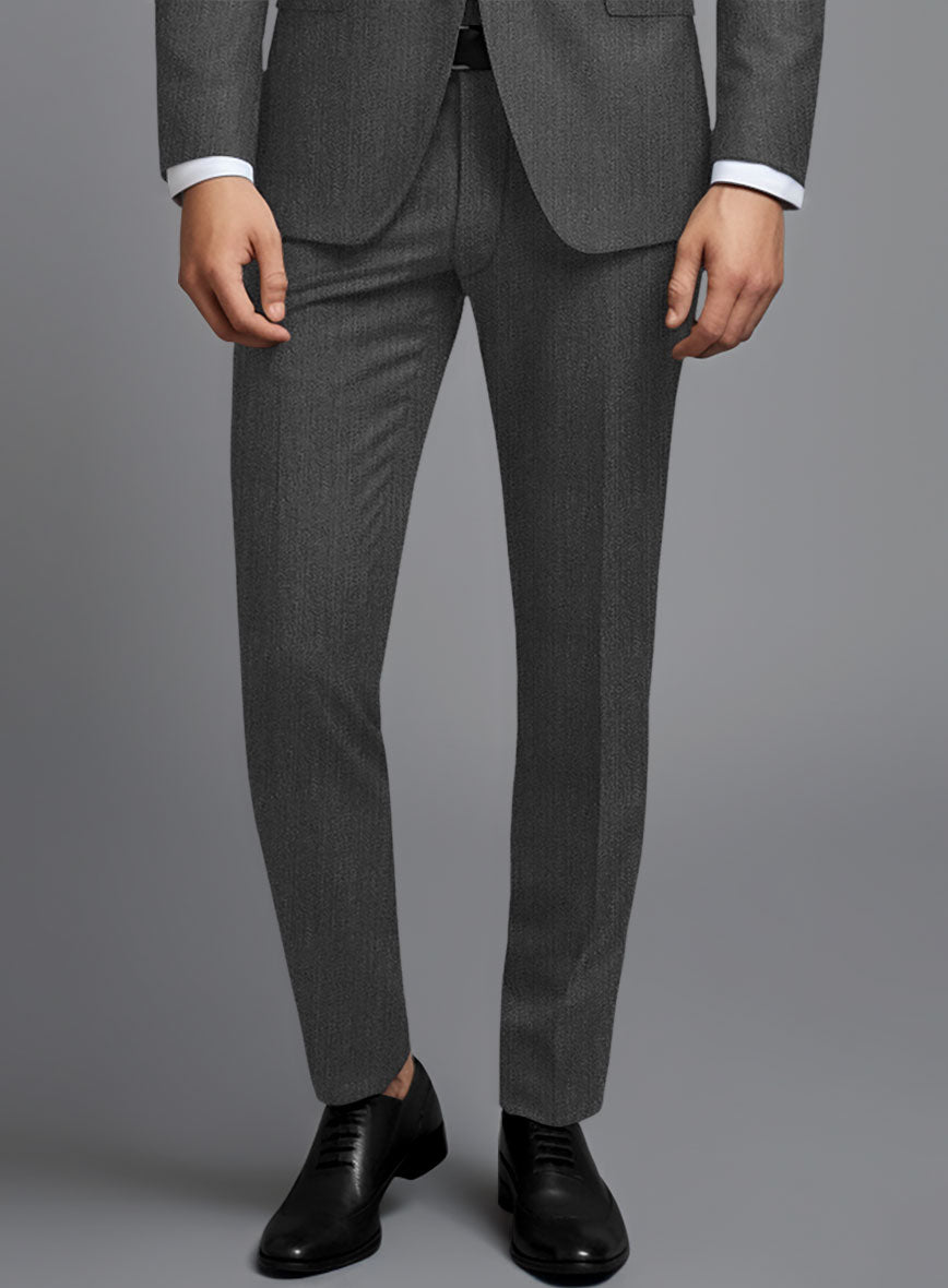 Cavalry Twill Dark Gray Wool Pants - StudioSuits