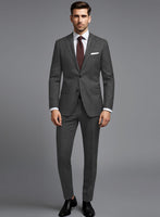 Cavalry Twill Dark Gray Wool Suit - StudioSuits
