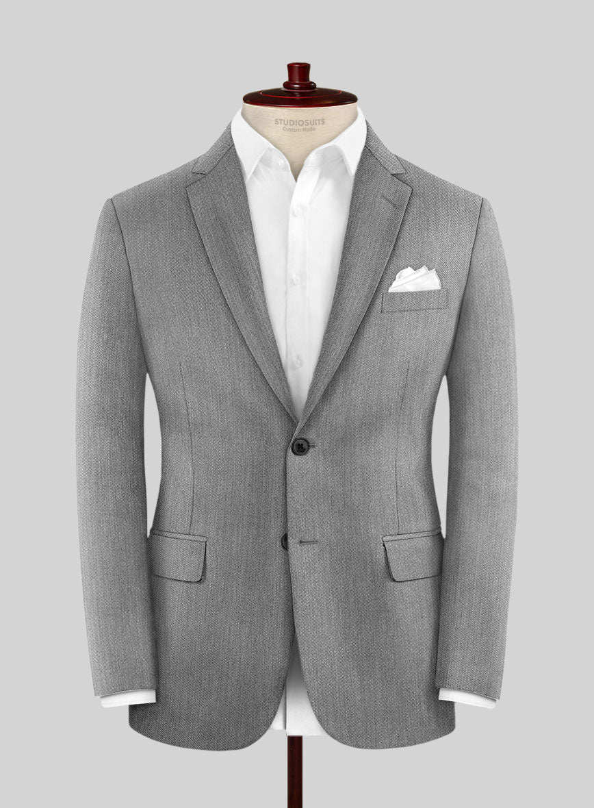 Cavalry Twill Light Gray Wool Suit - StudioSuits