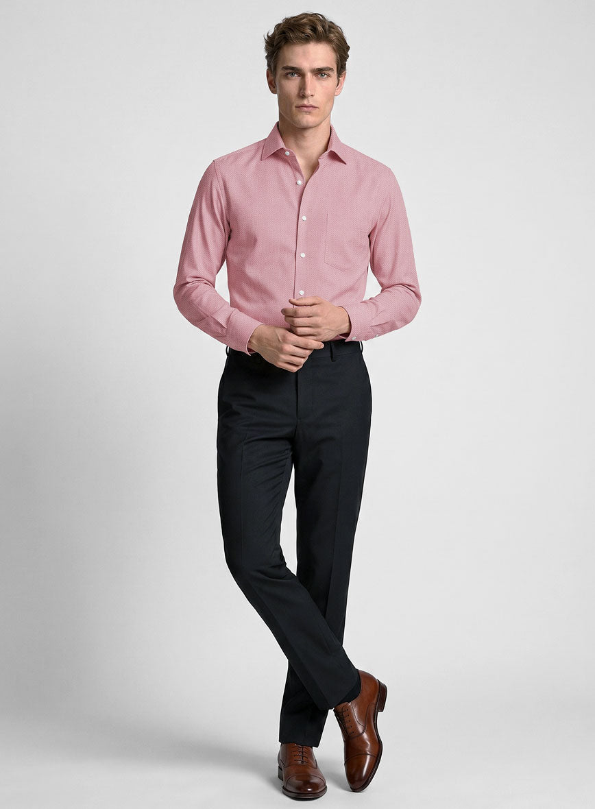 Cedillac Pink Herringbone Cotton Shirt - StudioSuits