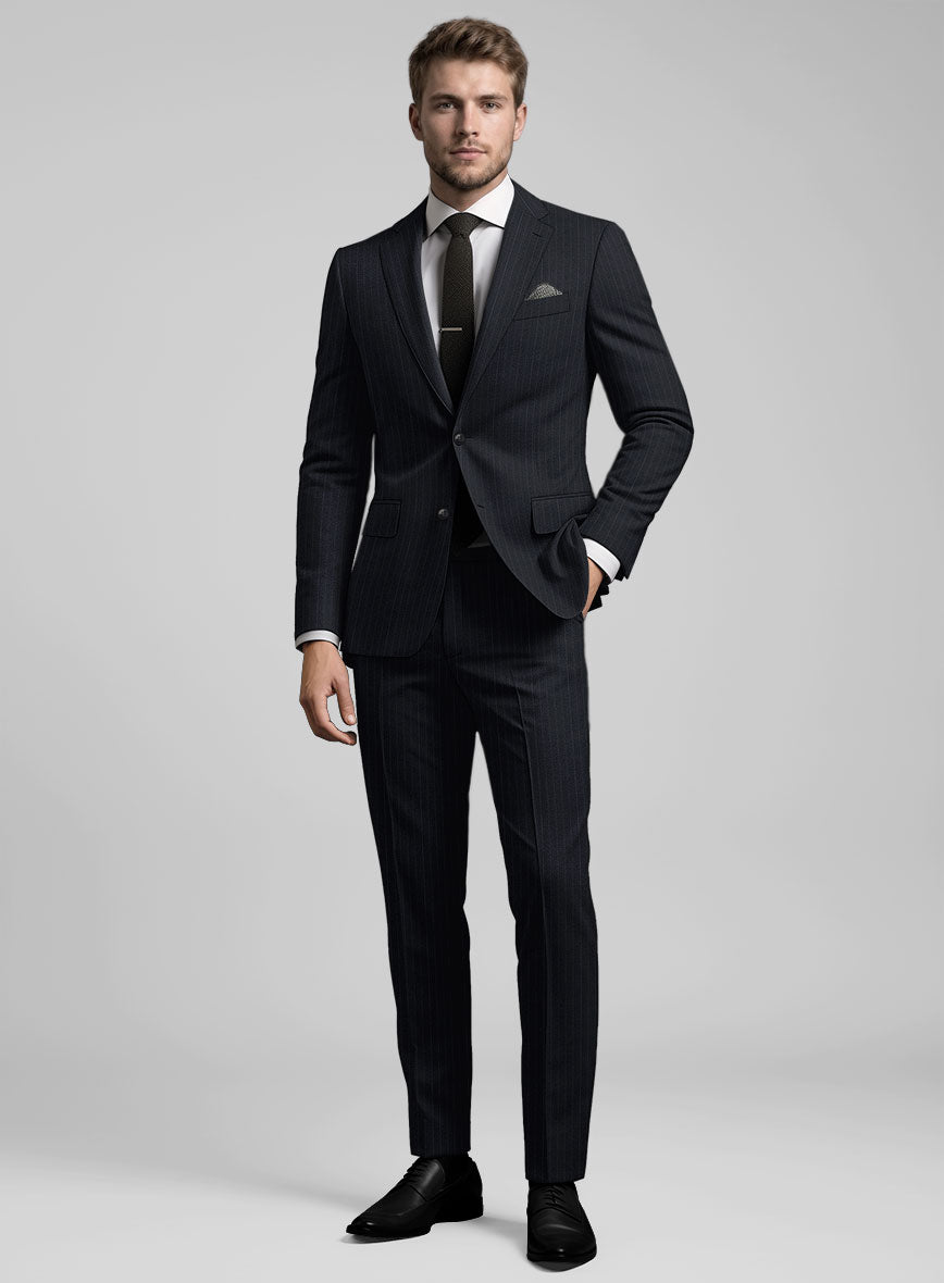 Chalkstripe Blue Wool Suit - StudioSuits
