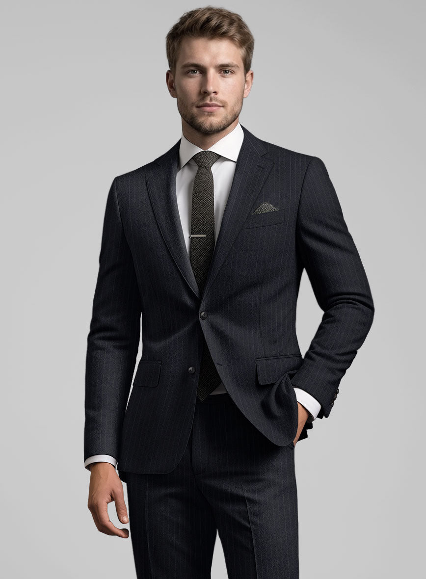 Chalkstripe Blue Wool Suit - StudioSuits