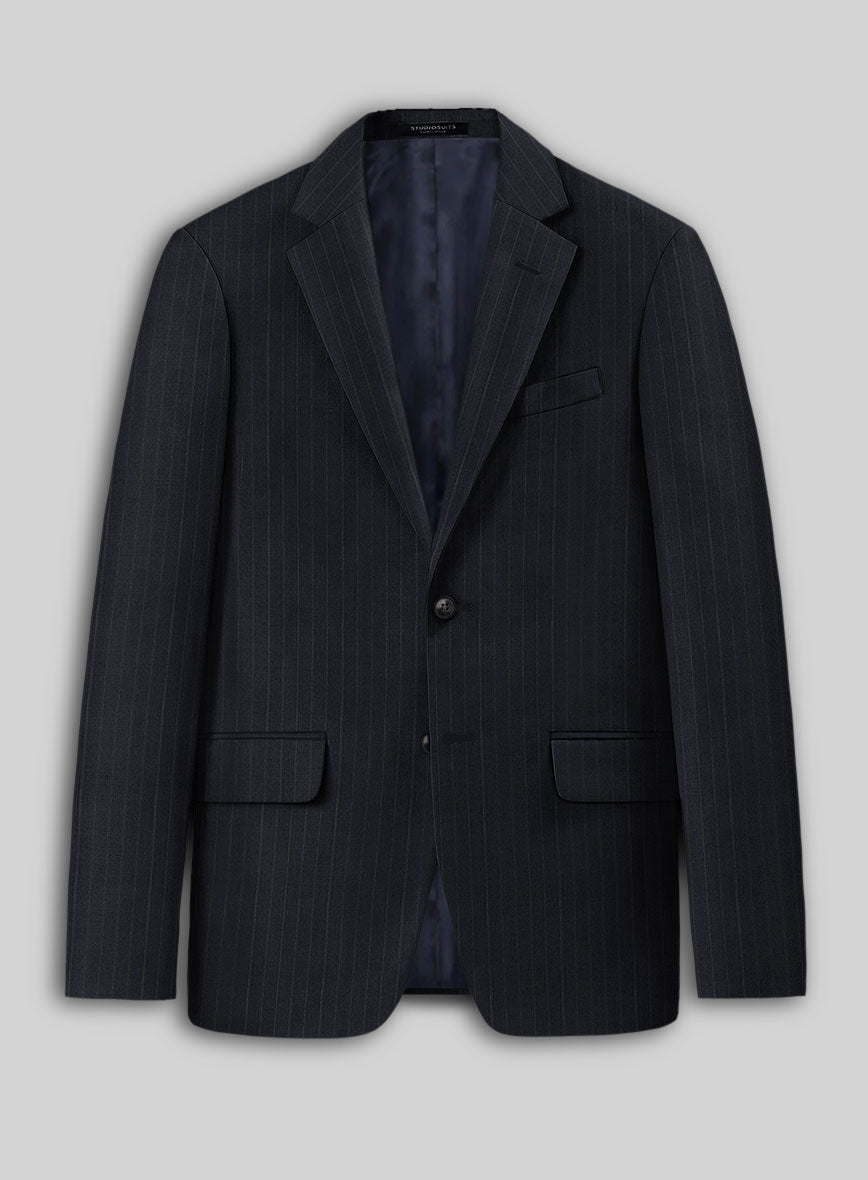 Chalkstripe Blue Wool Suit - StudioSuits