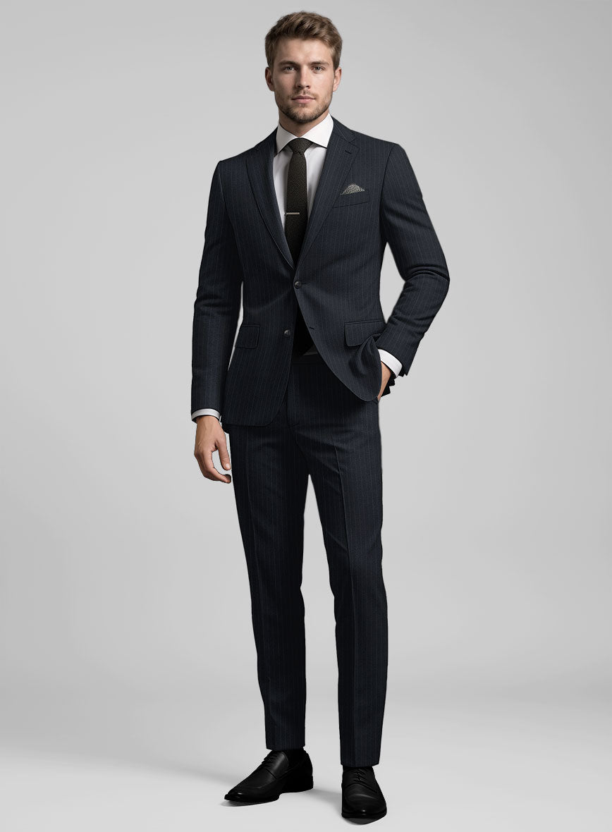 Chalkstripe Blue Wool Suit - StudioSuits