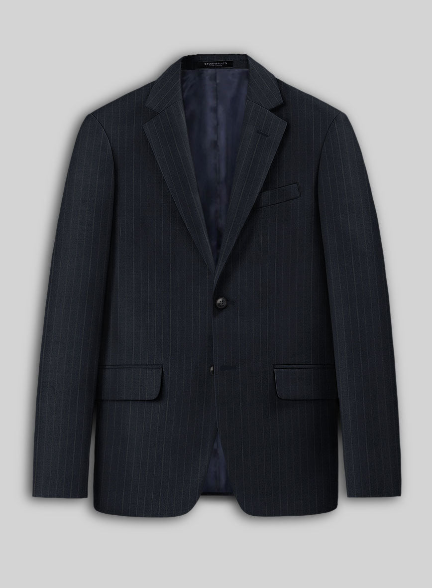 Chalkstripe Blue Wool Suit - StudioSuits