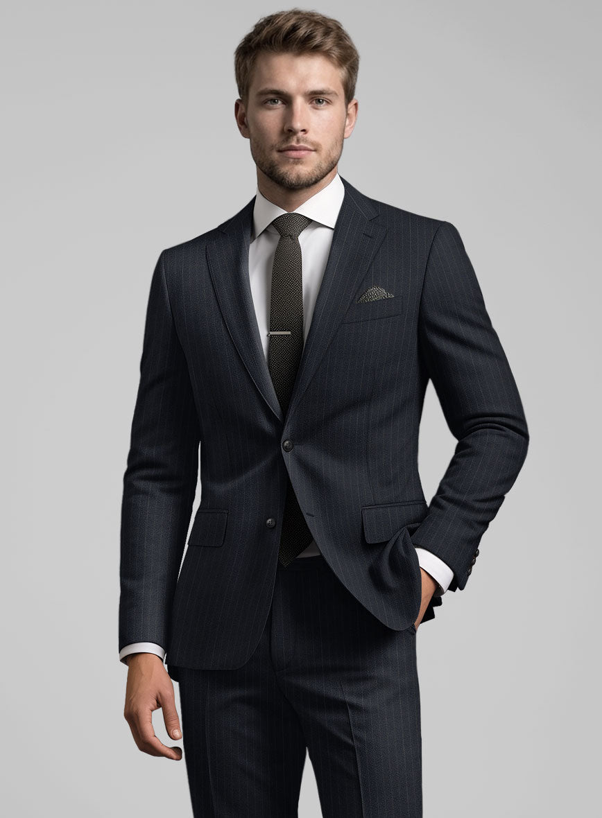 Chalkstripe Blue Wool Suit - StudioSuits