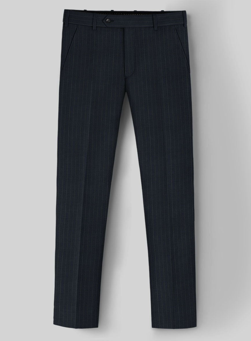 Chalkstripe Blue Wool Pants - StudioSuits