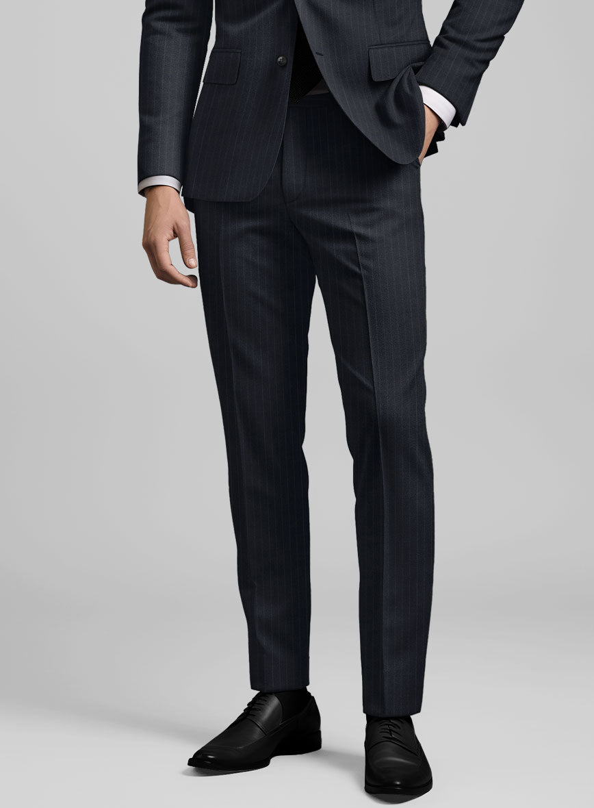 Chalkstripe Blue Wool Suit - StudioSuits