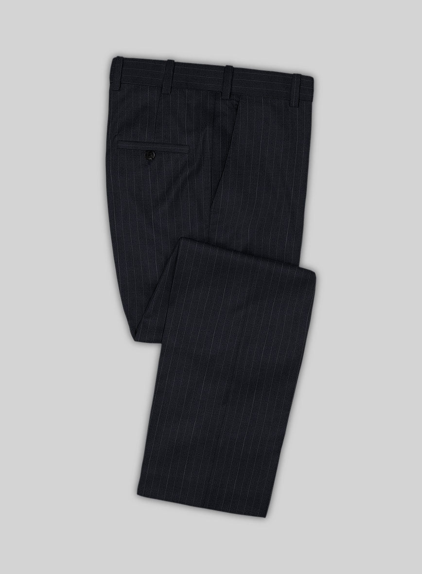 Chalkstripe Blue Wool Pants - StudioSuits