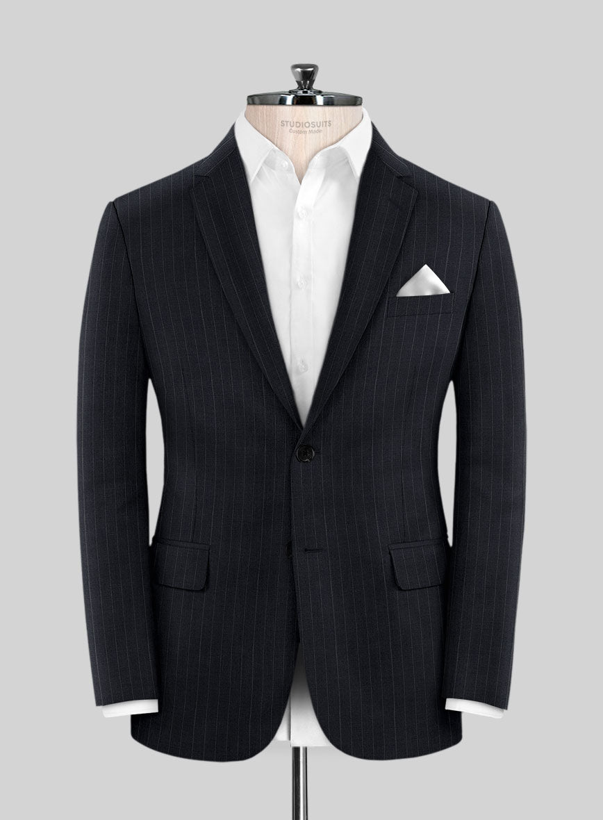 Chalkstripe Blue Wool Suit - StudioSuits