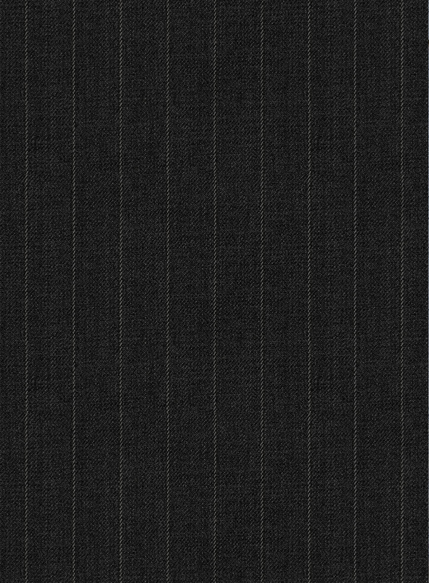 Chalkstripe Wool Charcoal Suit - StudioSuits