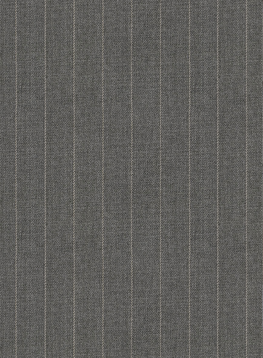 Chalkstripe Wool Light Gray Jacket - StudioSuits