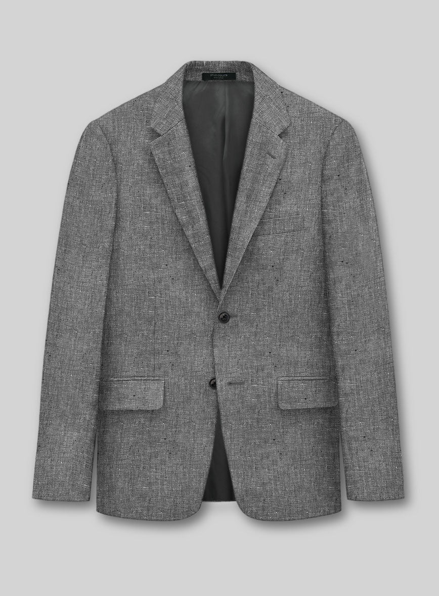Chambray Black Linen Suit - StudioSuits