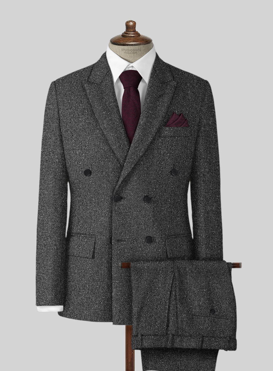 Charcoal Flecks Donegal Tweed Suit - StudioSuits