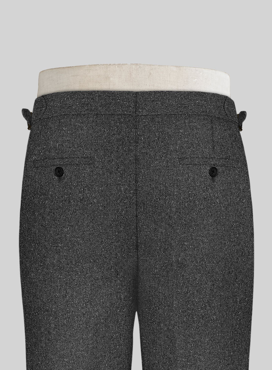 Charcoal Flecks Donegal Tweed Highland Trousers - StudioSuits