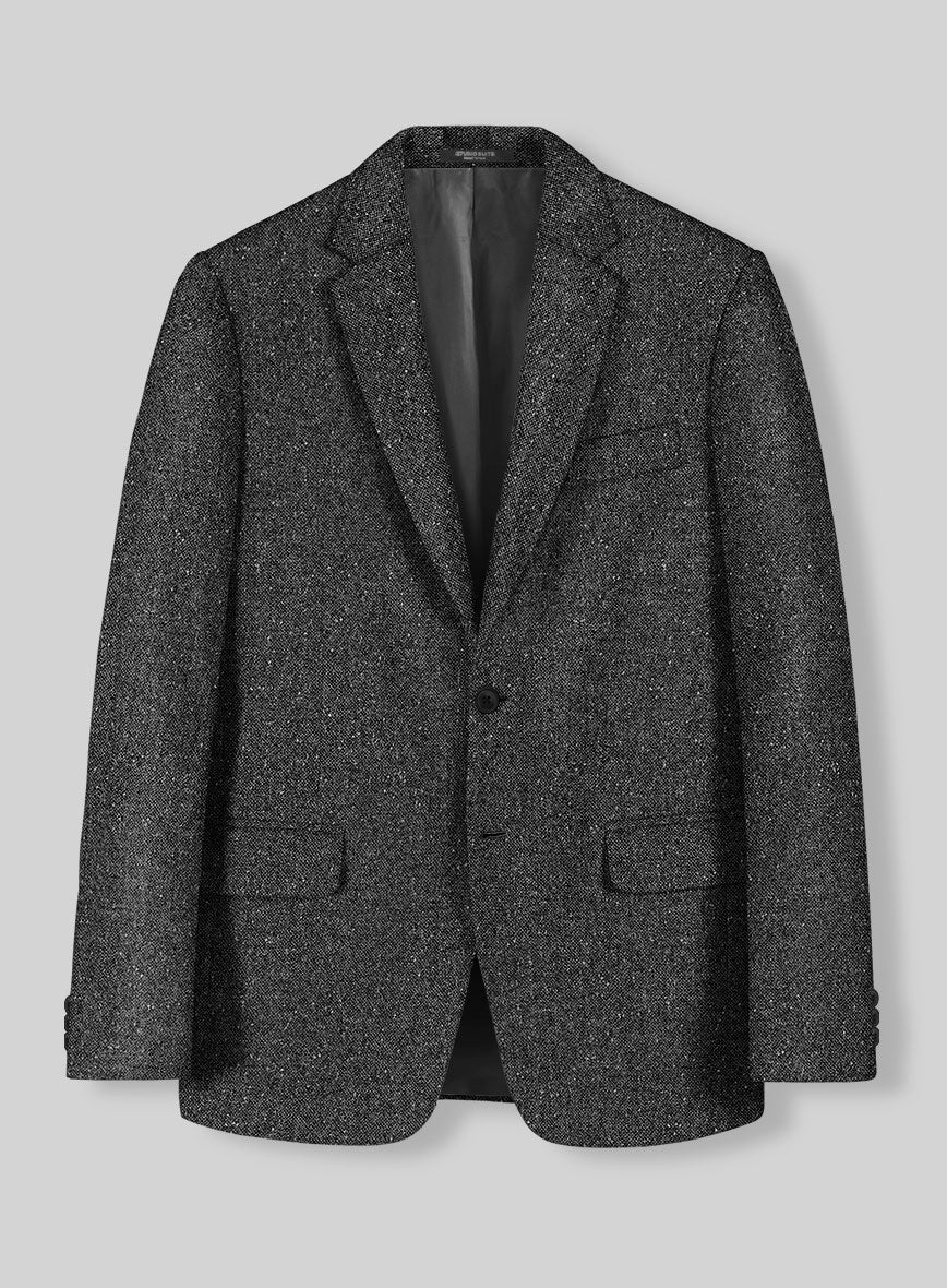 Charcoal Flecks Donegal Tweed Jacket - StudioSuits