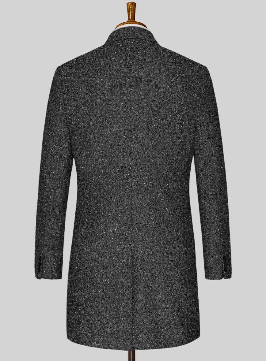 Charcoal Flecks Donegal Tweed Overcoat - StudioSuits