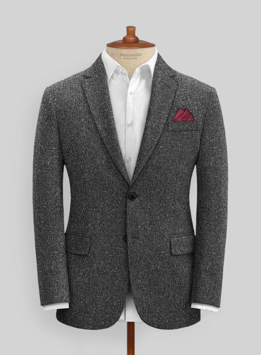 Charcoal Flecks Donegal Tweed Suit - StudioSuits