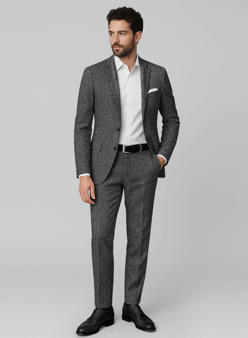 Charcoal Flecks Donegal Tweed Suit - StudioSuits