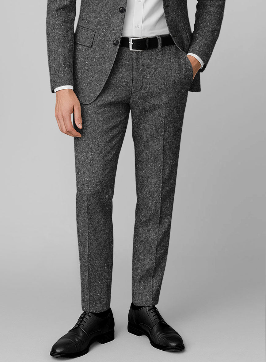 Charcoal Flecks Donegal Tweed Suit - StudioSuits