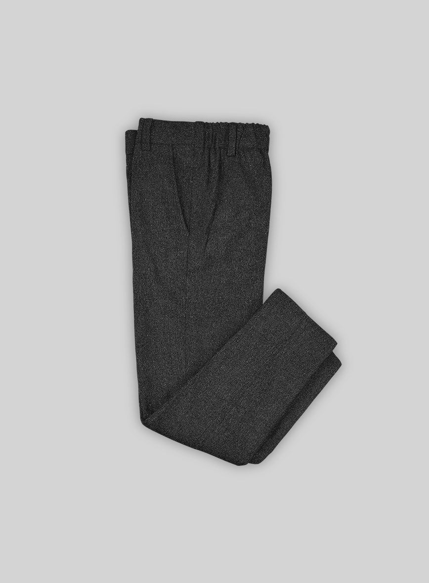 Charcoal Herringbone Tweed Boys Suit - StudioSuits